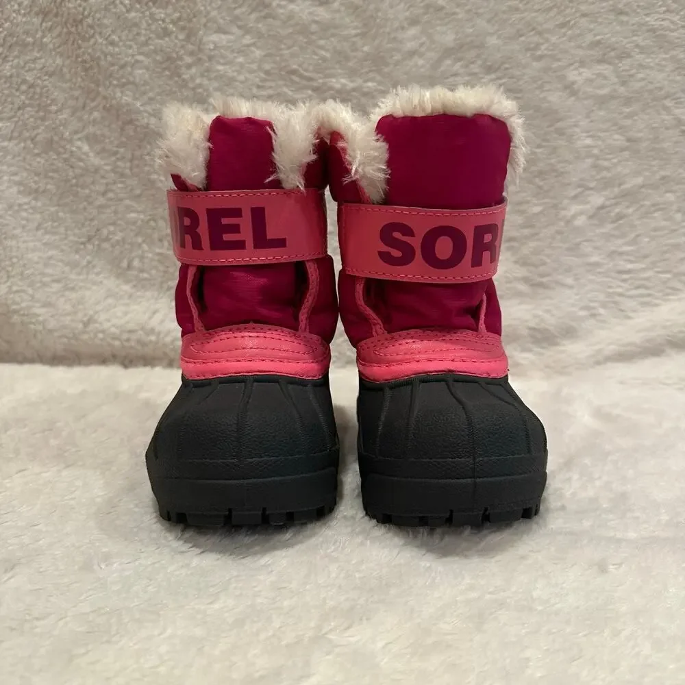Sorel Snow Commander Boots sz 5 Pink Waterproof Insulated Snow Boots Winter Boot